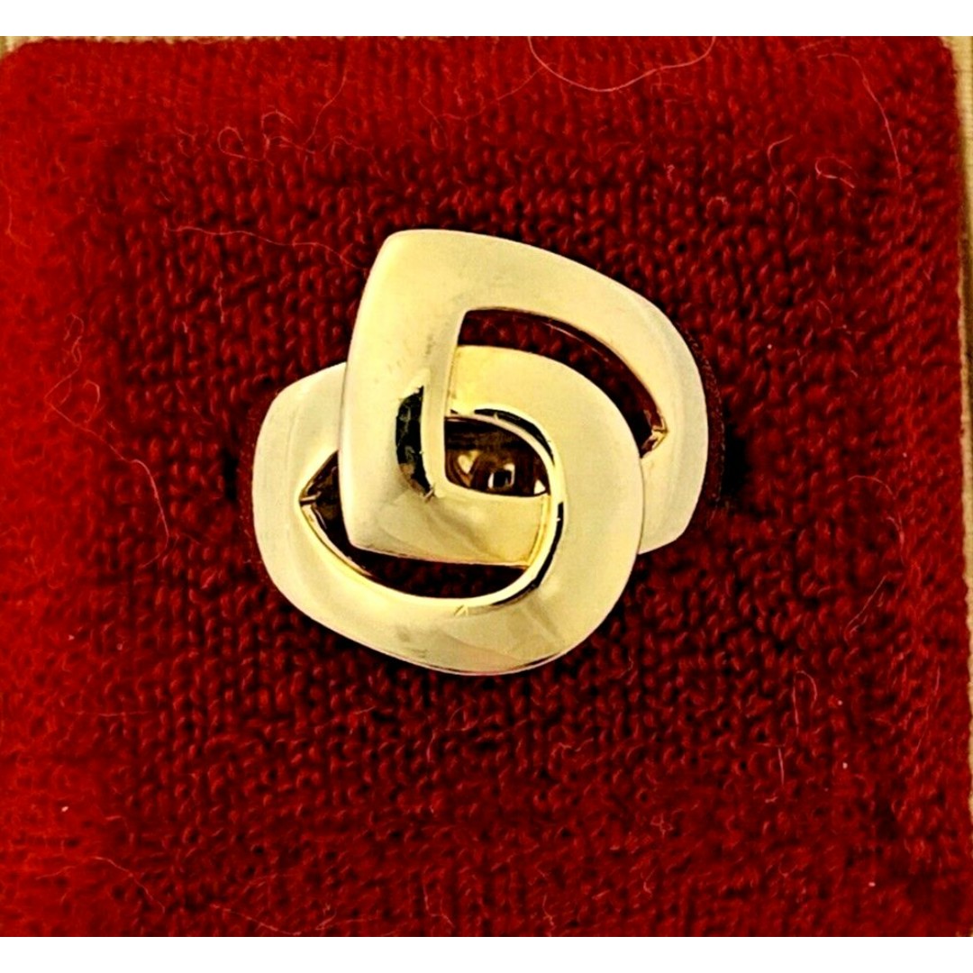 Gold Vermeil Geometric Interlocking Ring Sz 5 Signed 925 Sterling Silver Modern