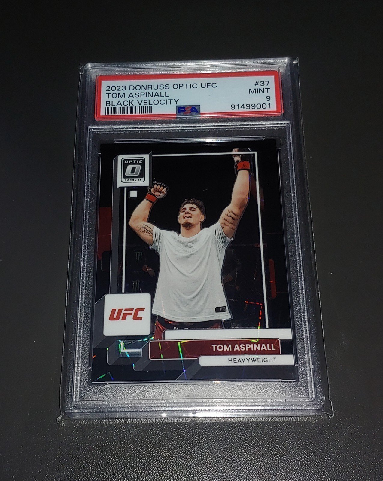2023 Donruss Optic UFC Tom Aspinall Black Velocity #37 (39/39) PSA 9