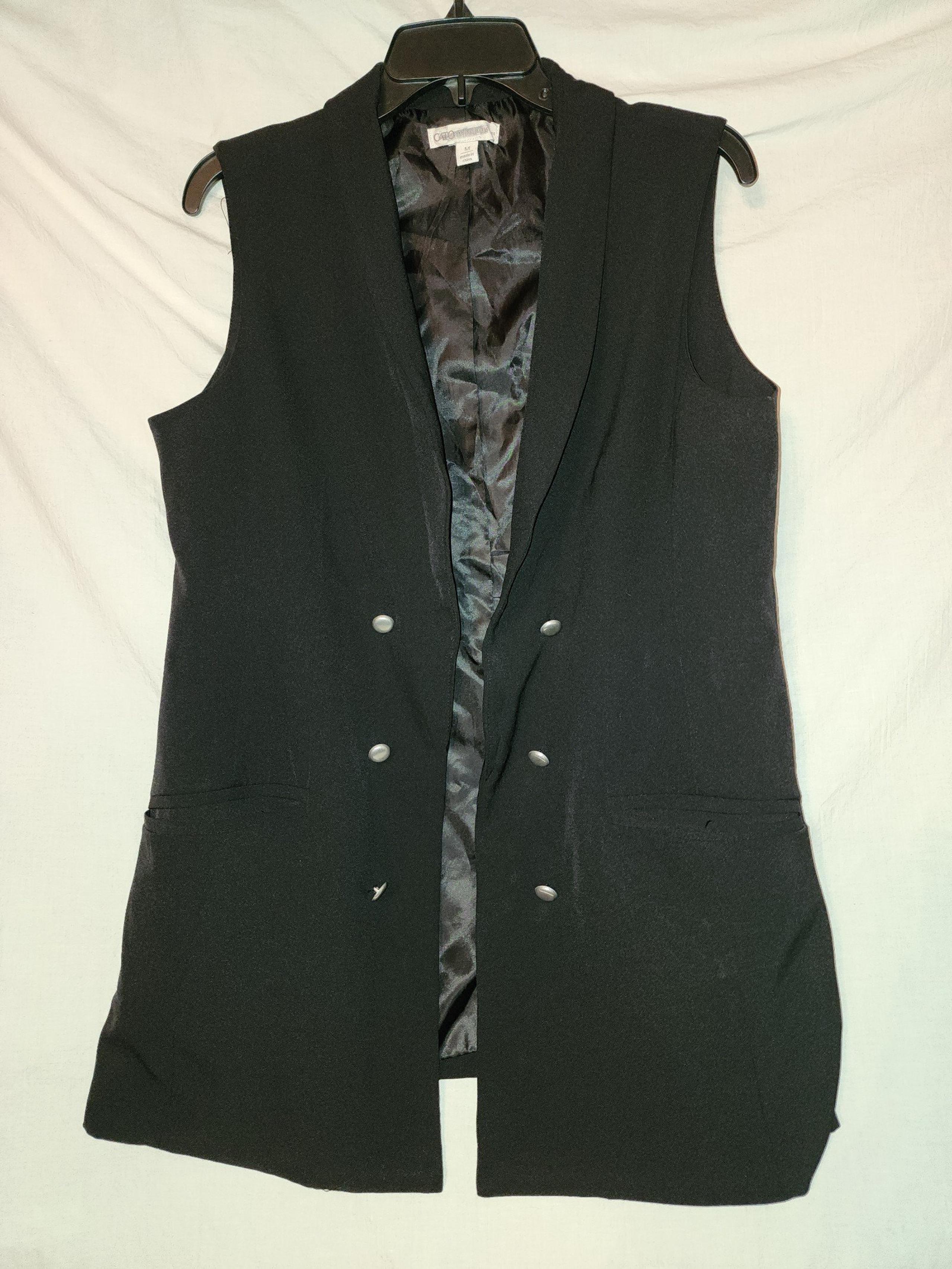 Cato womens size medium black open front Vest