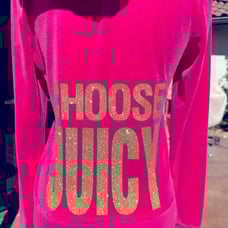 Juicy Couture Y2K KEEP IT JUICY Velour Hoodie Pink SZ M