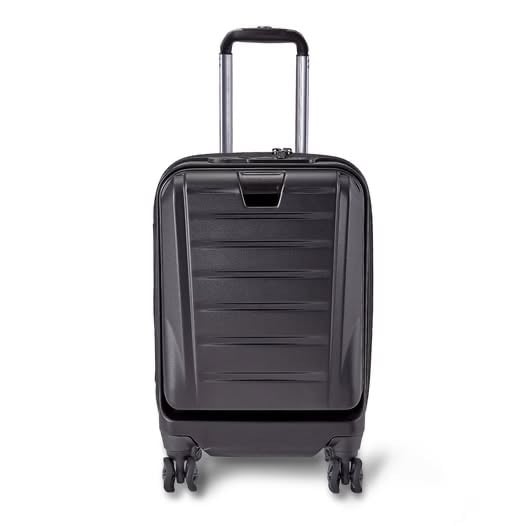 22” Smart Hardshell Luggage in Black – USB Port, TSA Lock, Spinner Wheels