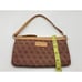 Vintage Dooney Bourke Sign 1975 Jacquard /Leather Wristlet Burgundy/Tan Color