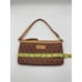 Vintage Dooney Bourke Sign 1975 Jacquard /Leather Wristlet Burgundy/Tan Color