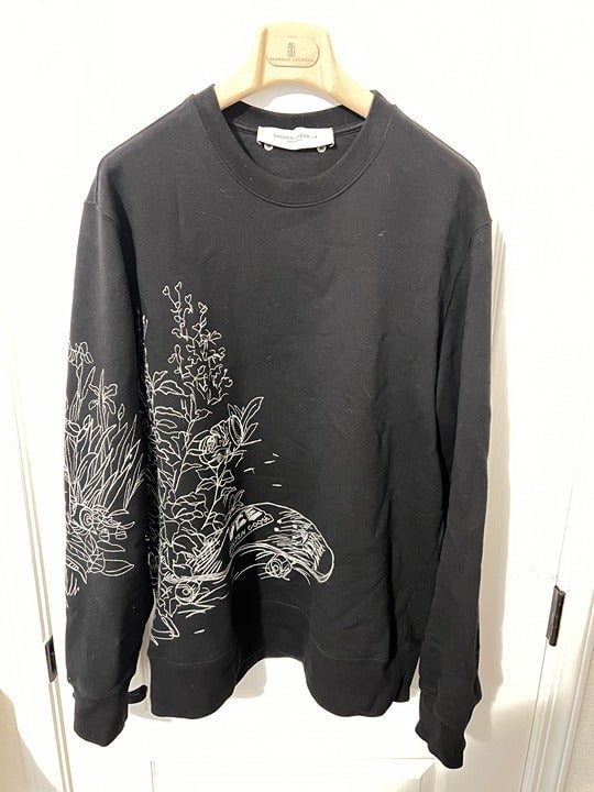 1195 Authentic GOLDEN GOOSE Made in ITALY Men's Black Crewneck Sweaters Sz.XL