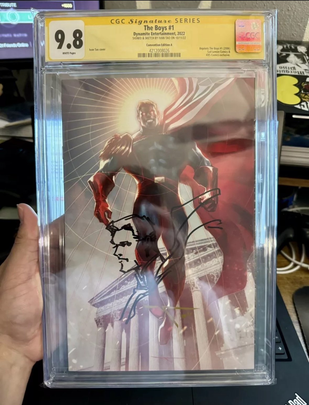The Boys #1 Ivan Tao Homelander SDCC 22 Virgin CGC SS 9.8 Sketch & Signed