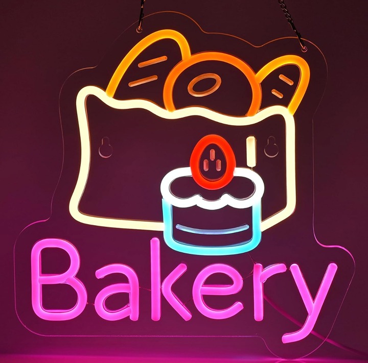 Tasty Bright Colorful Bakery LED Night Light Shop Wall Decoration