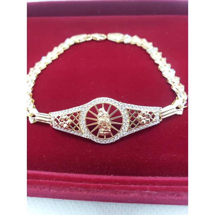 14k REAL GOLD women's Bracelets Guadalupe Circles or Rings pave
