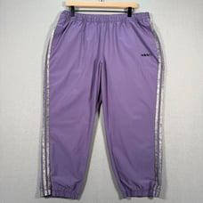 Adidas Windbreaker Track Pants Womens XL Purple Capri Jogger Active Sportswear