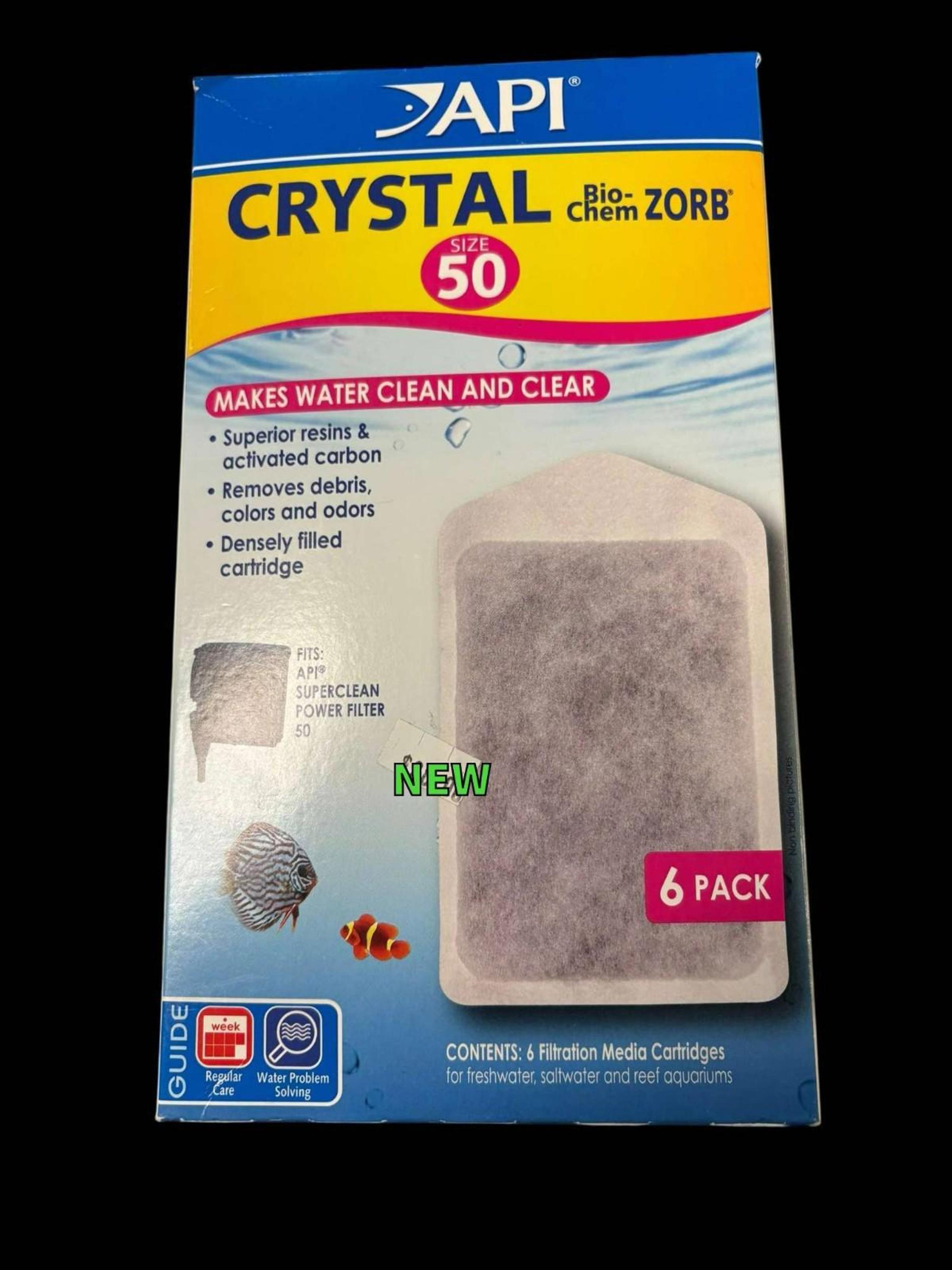 API CRYSTAL Bio Chem - ZORB CARTRIDGES for SUPERCLEAN 50 AQUARIUM POWER FILTER