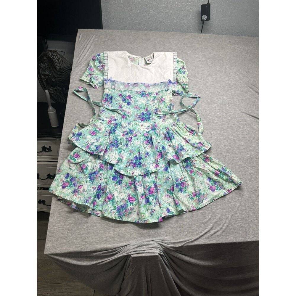 VTG Britland Cottage Floral Sailor Collar Dress Size 3