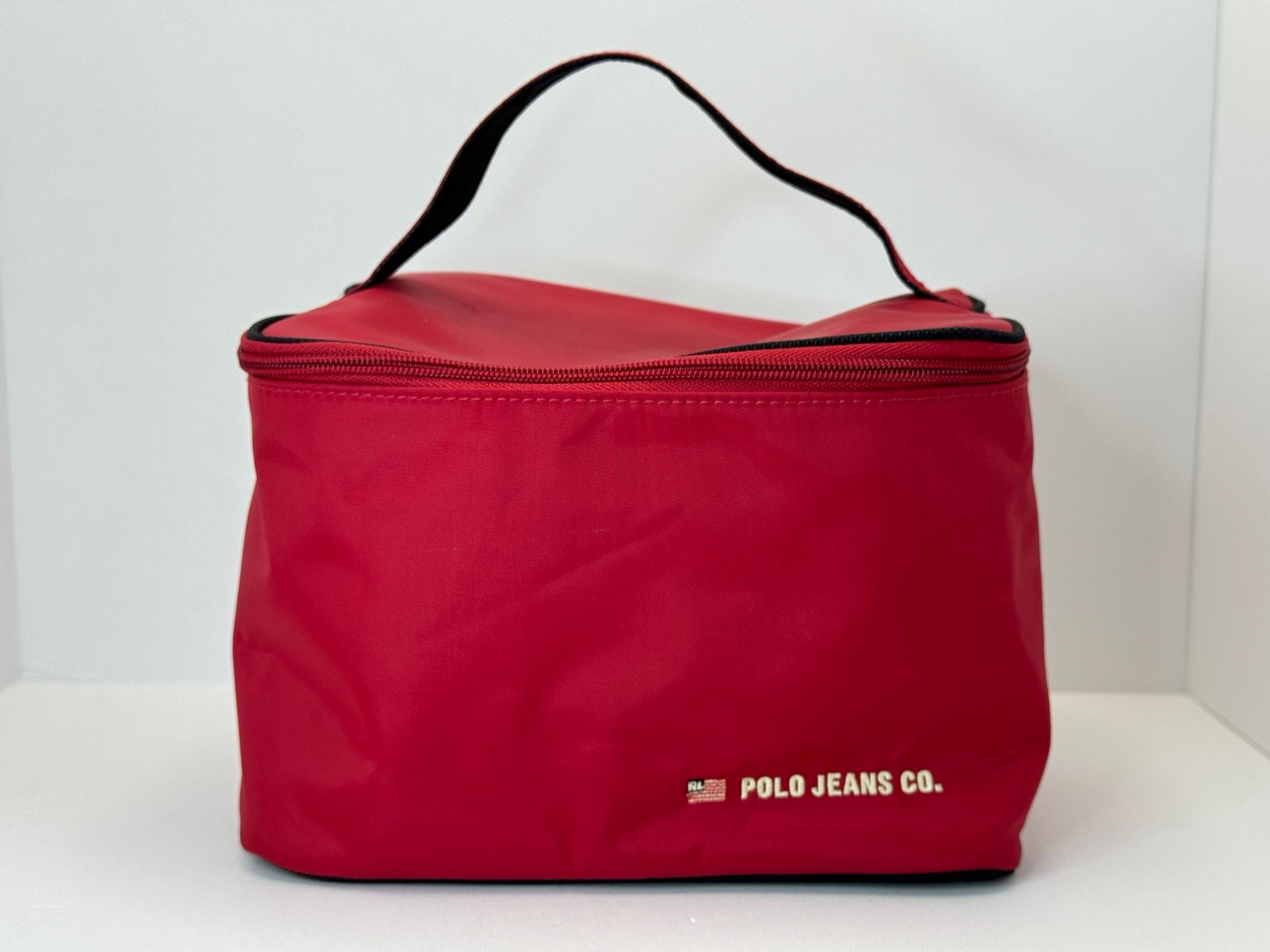 Ralph Lauren Polo Jeans Co. Insulated Cooler Lunchbox Work Travel Vintage Red