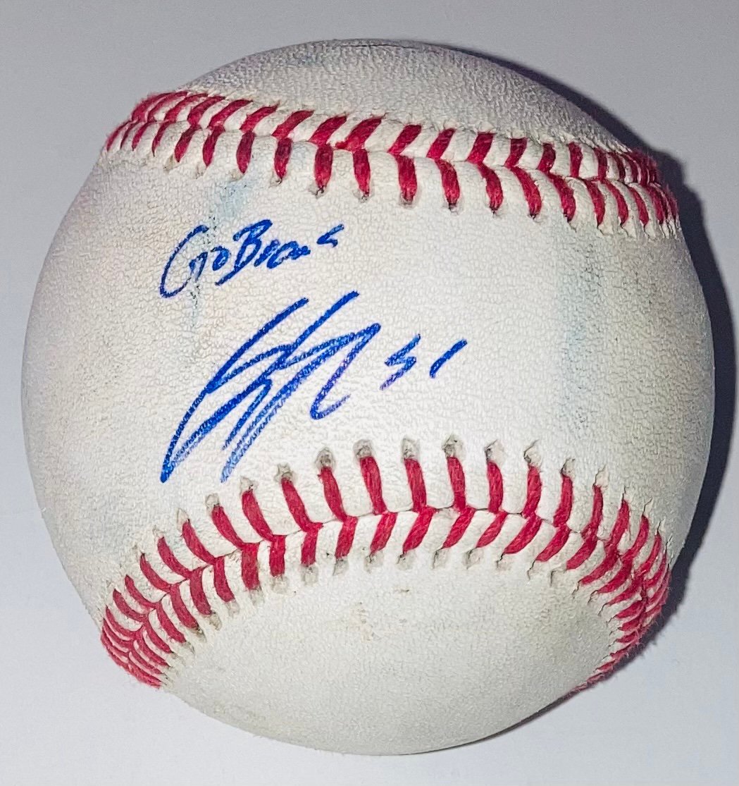 BRYCE ELDER ATLANTA BRAVES SIGNED AUTOGRAPHED GAME USED MLB BASEBALL +INSC RARE!