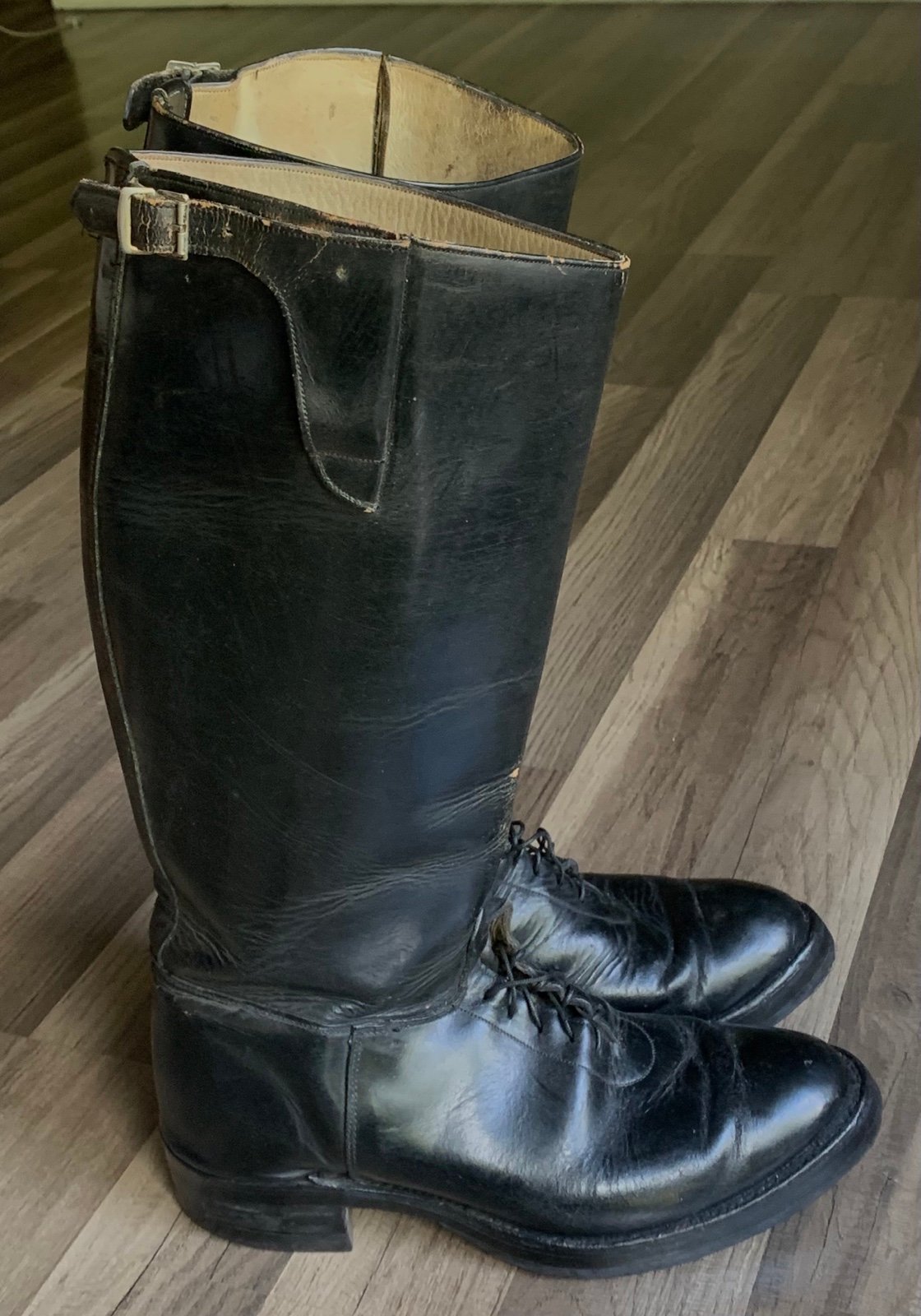 Men's Dale’s Moto Police Patrol Knee High Leather Buckle Motorcycle Boots 11.5 E