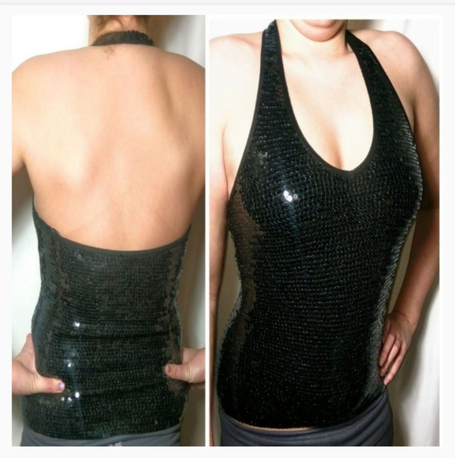 Black sequence stretch halter new