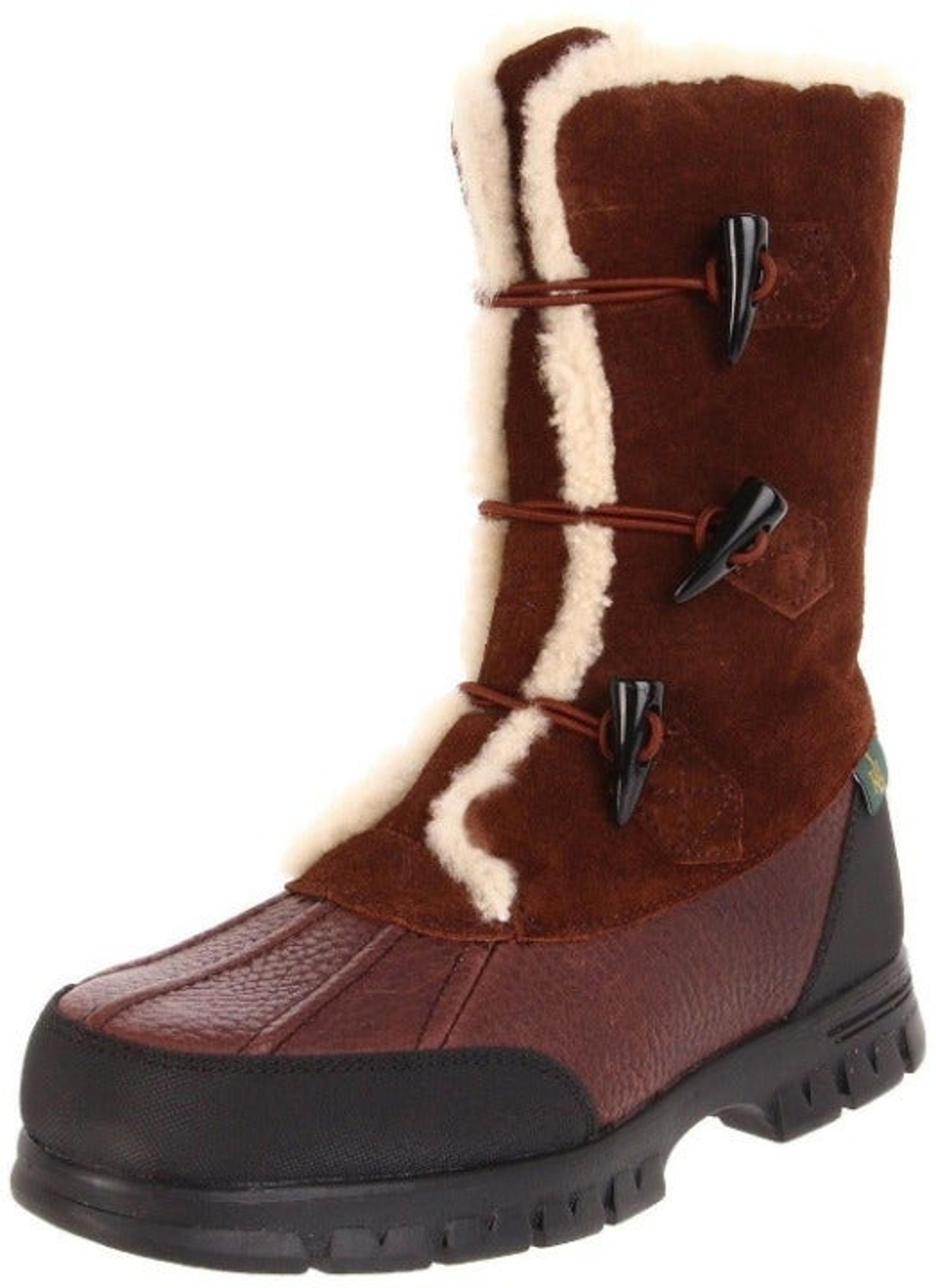 Ralph Lauren Snow Boots Winter size 5.5 Suede Shearling Leather Suede Brown