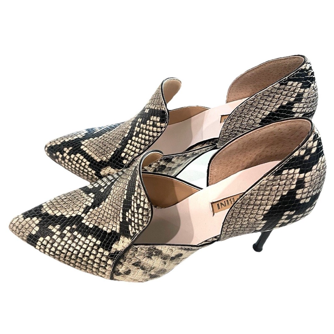 Gianni Bini Women's Shoes Snakeskin Black And White Stilettos Sz 8M Croc Heels