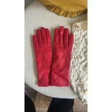 Vintage Red Leatherr Cashmere Lined Women’s Gloves O/S