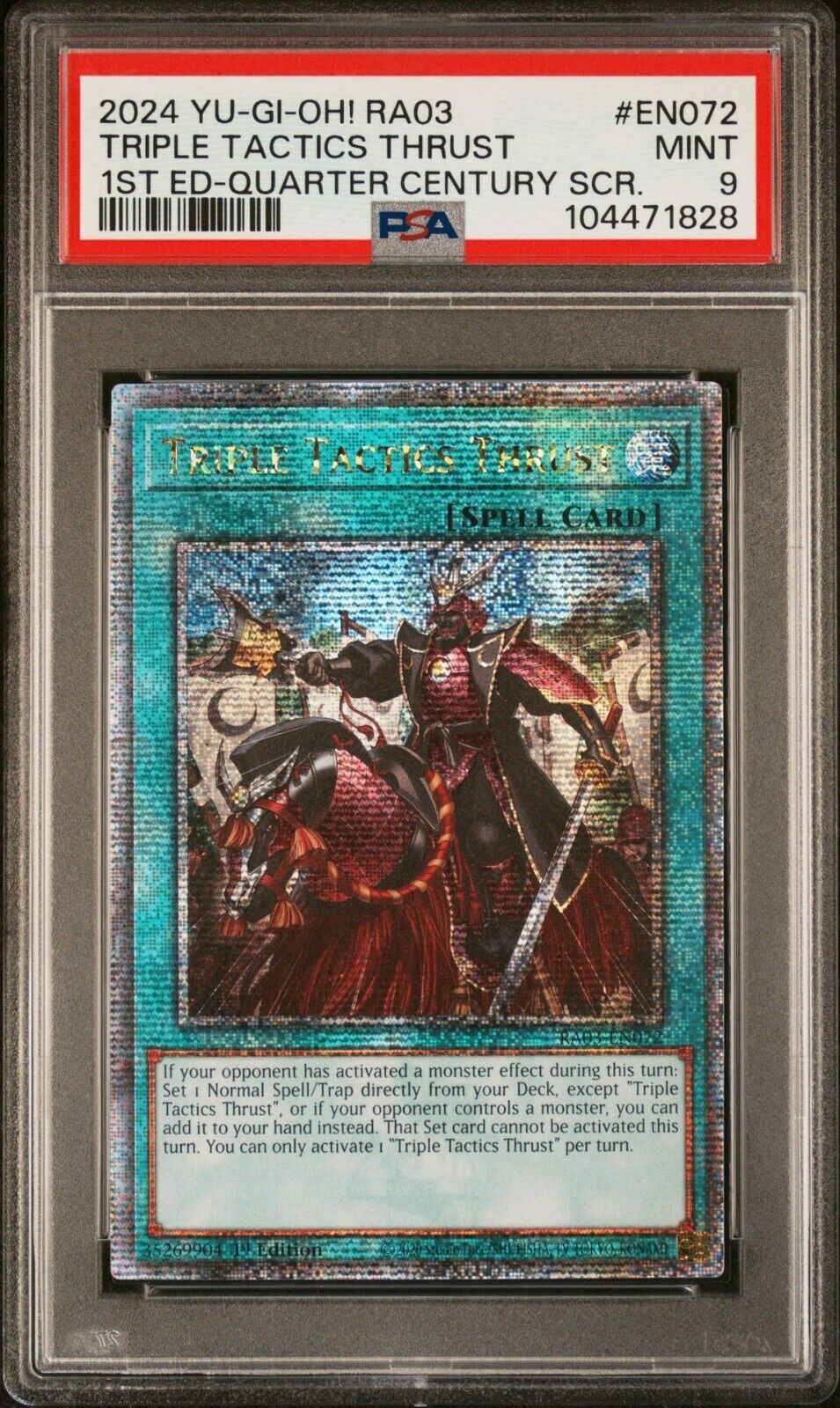 Yugioh Triple Tactics Thrust RA03-EN072 1st Quarter Century Rare PSA 9 MINT