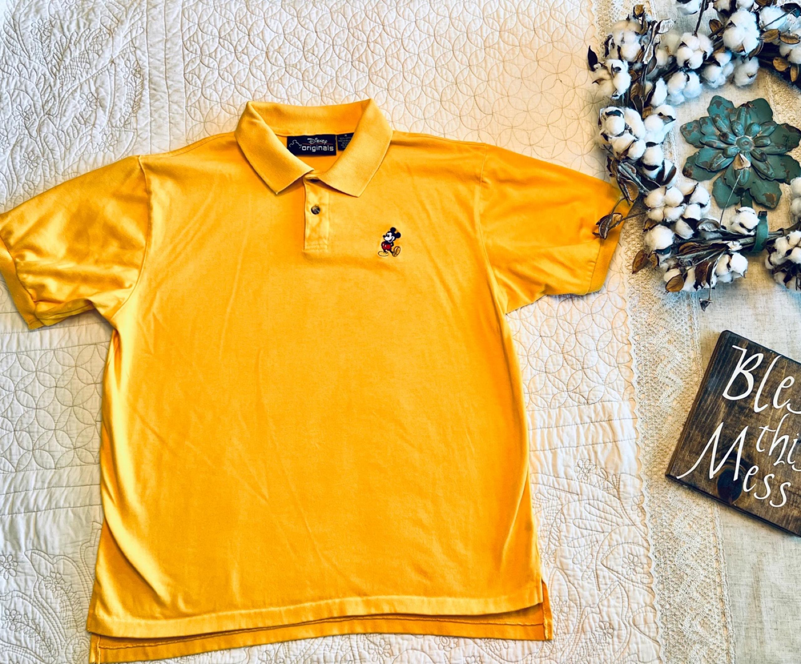 Vintage Disney Originals Mickey Mouse Woman’s Yellow Polo T-shirt size Medium