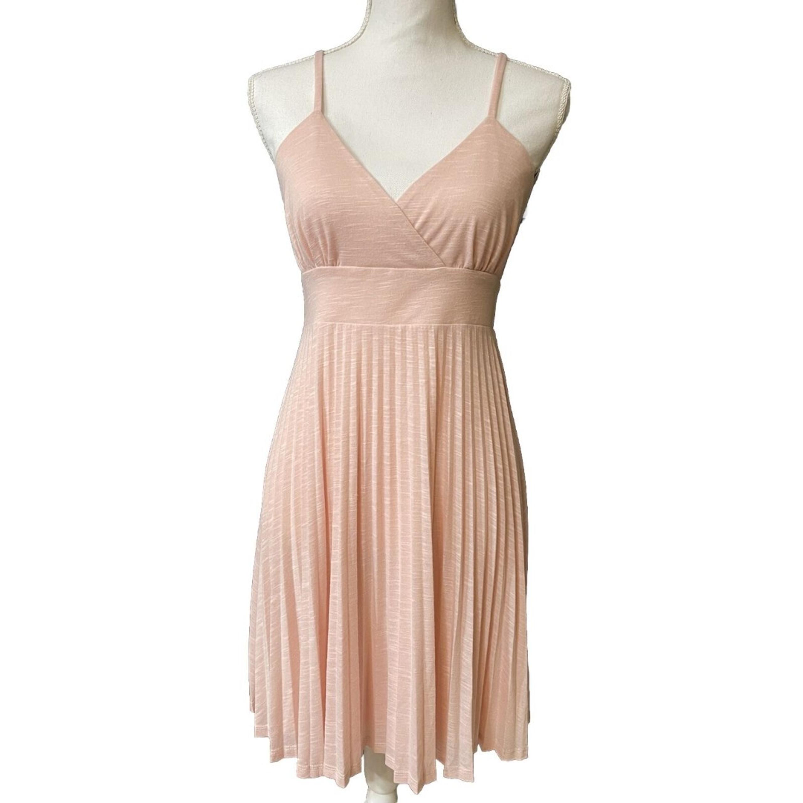 International Concepts Dress Spaghetti Strap Crossback Size S Pleated Blush Pink
