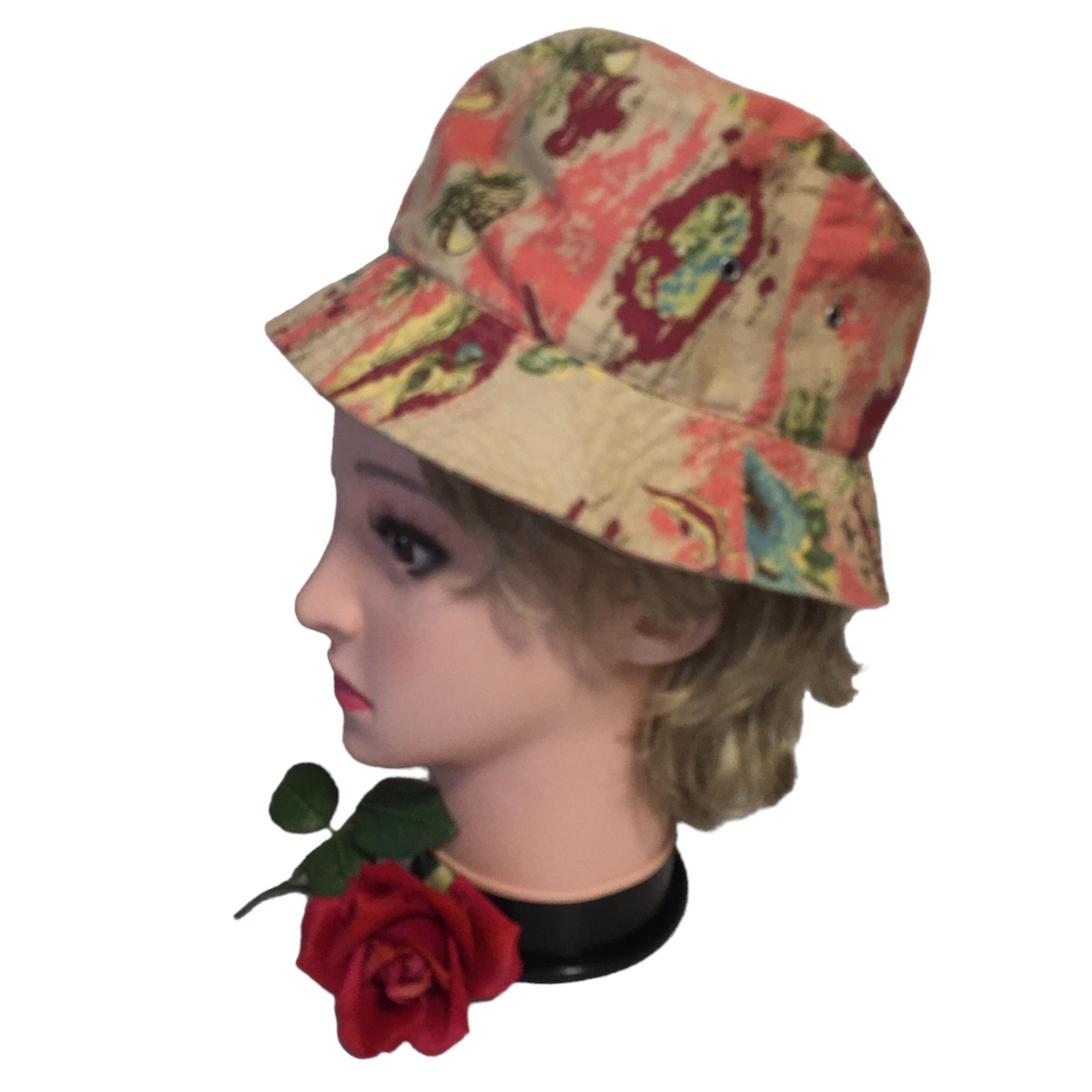 Boho Tropical Old Navy Bucket Hat M/L Unisex multi color New or Like New