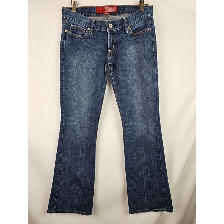 Guess Jeans Women's Jeans Size 28 Blue Bootcut Low Rise Denim Jean Pants 31 x 31