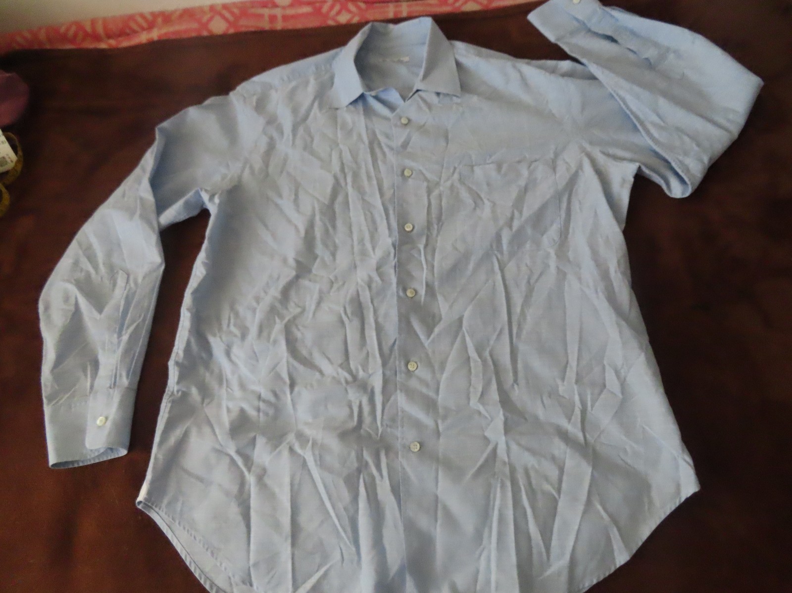 Loro Piana Shirt Mens 17.5 44 Blue Button Down Long Sleeve Made in Italy
