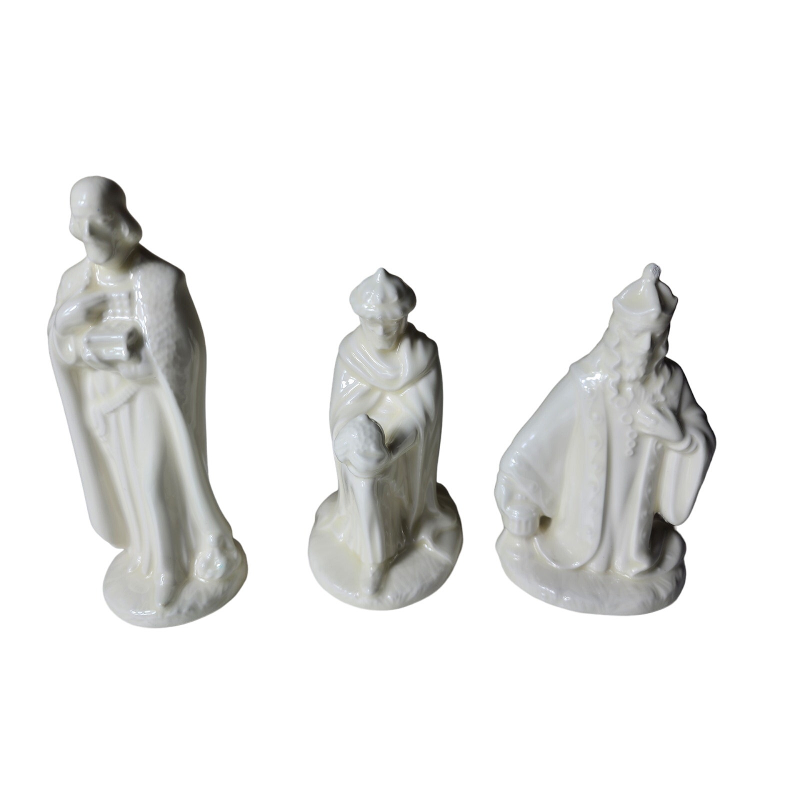 HOLLAND MOLD Three Wise Men Off White Ceramic Figurines Nativity - set of 3