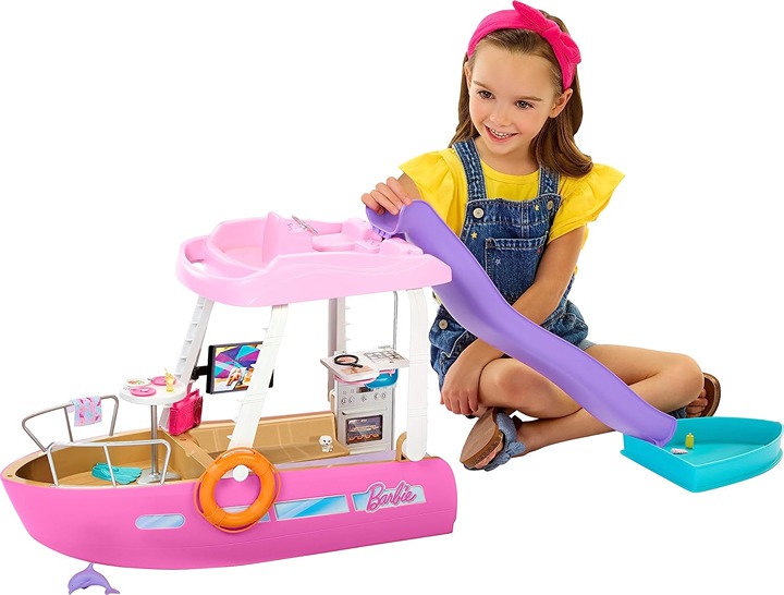 Boat with Pool and Slide, Dream Boat Playset Includes 20+ Pieces Like Dolphin an