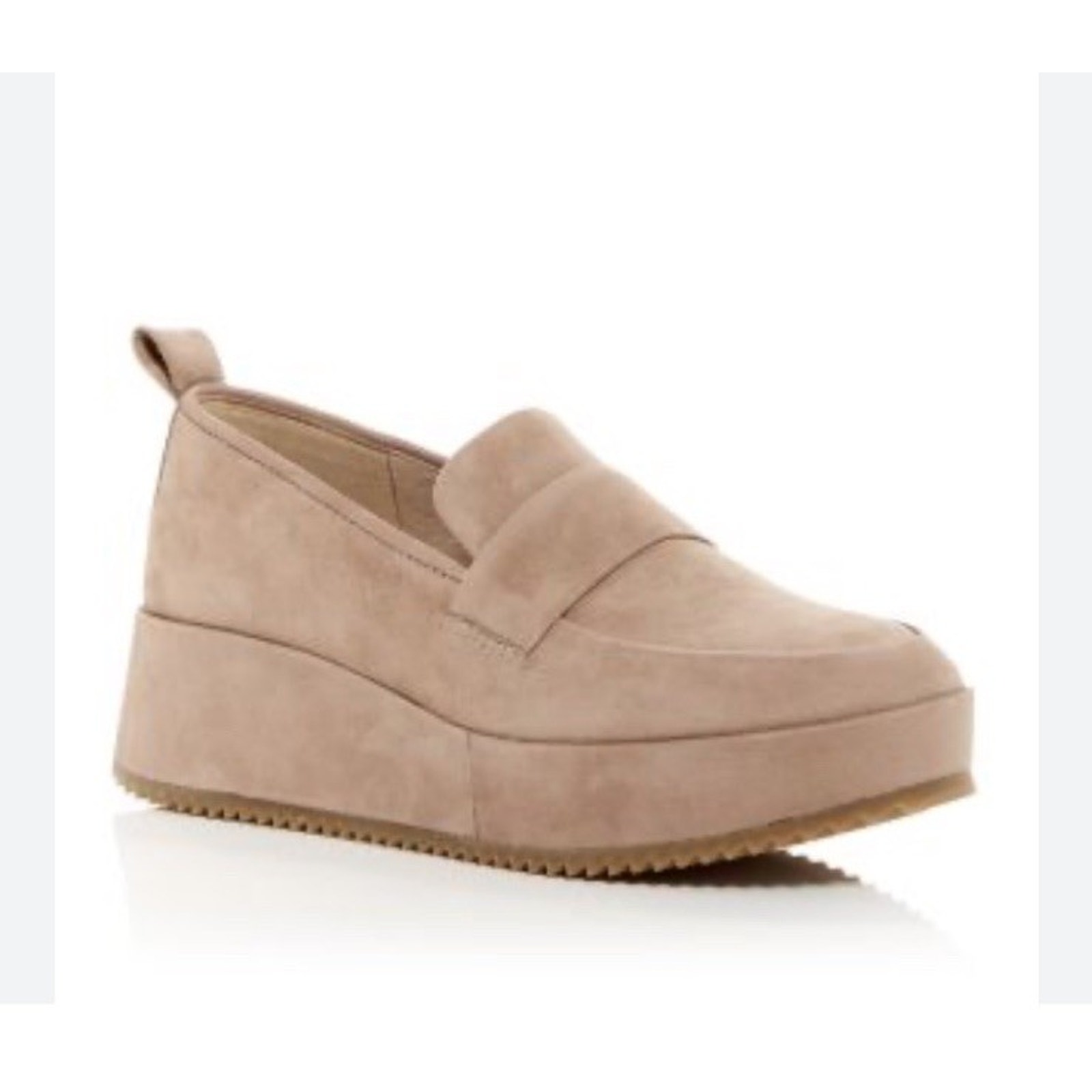 Eileen Fisher Max Platform Suede Tan Loafers Slip On Beige Women's Size 11 New