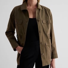 Express Cargo Green Military Style Jacket with Pockets Size M Women’s- NWT
