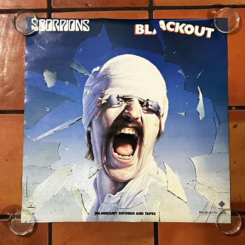 1997 Scorpions Blackout Poster 23 x 23 Vintage Germany Tour 4/15/97 Flaws