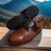 Vintage L.L. Bean Vibram Mens Brown Leather Protective Toe Work Shoes Size 9.5 W