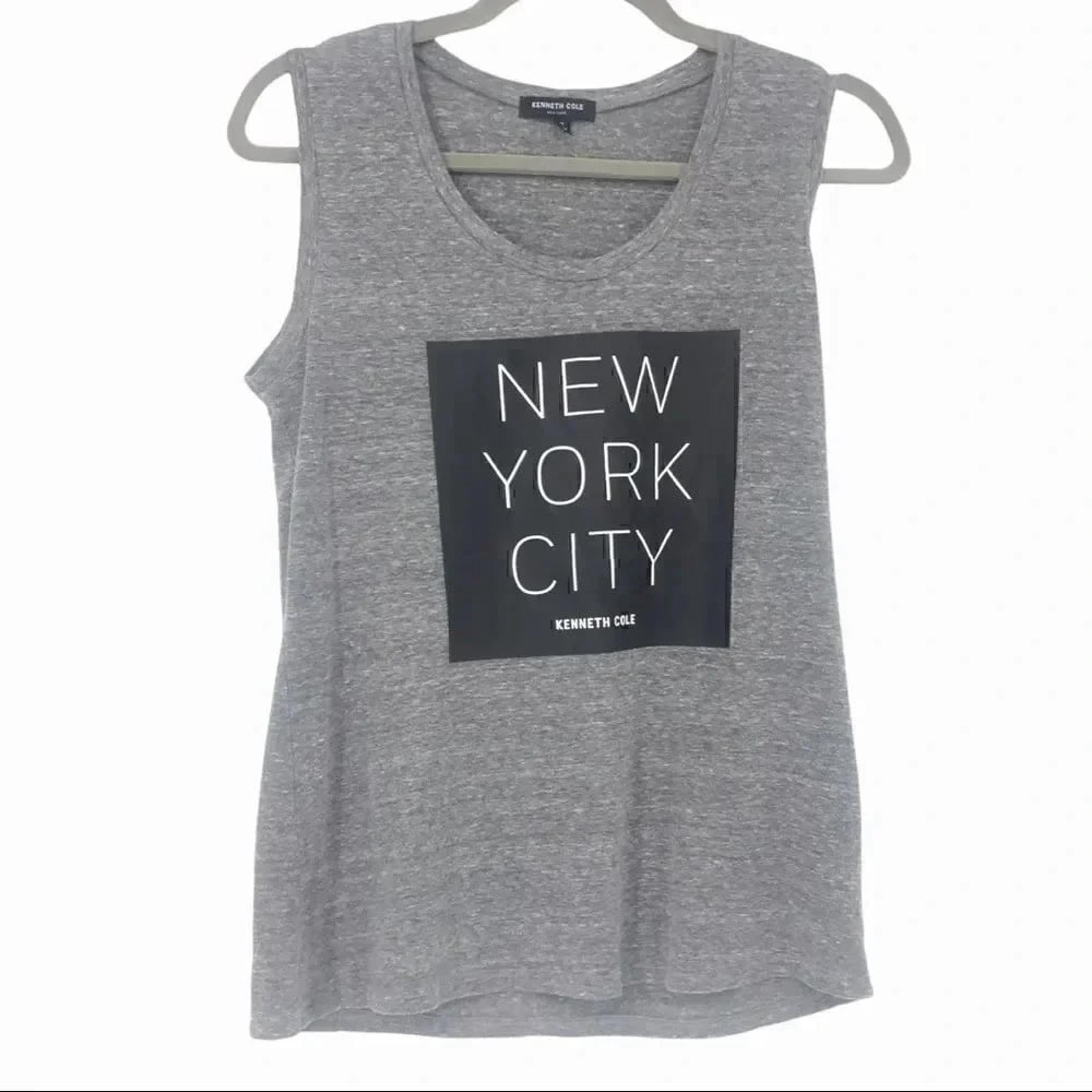 KENNETH COLE NEW YORK GRAY BLACK SLEEVELESS TANK TOP WOMENS SIZE SMALL