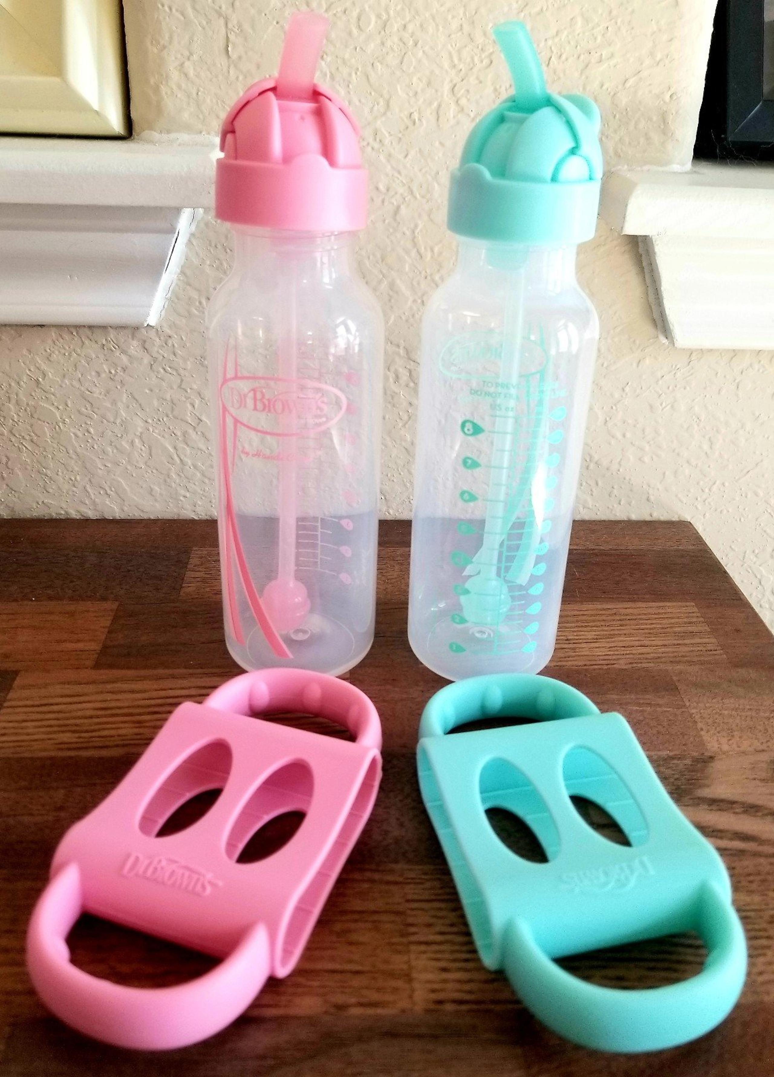 Dr. Brown’s™ Milestones™ Narrow Sippy Straw Bottle with Silicone Handles, 8 oz