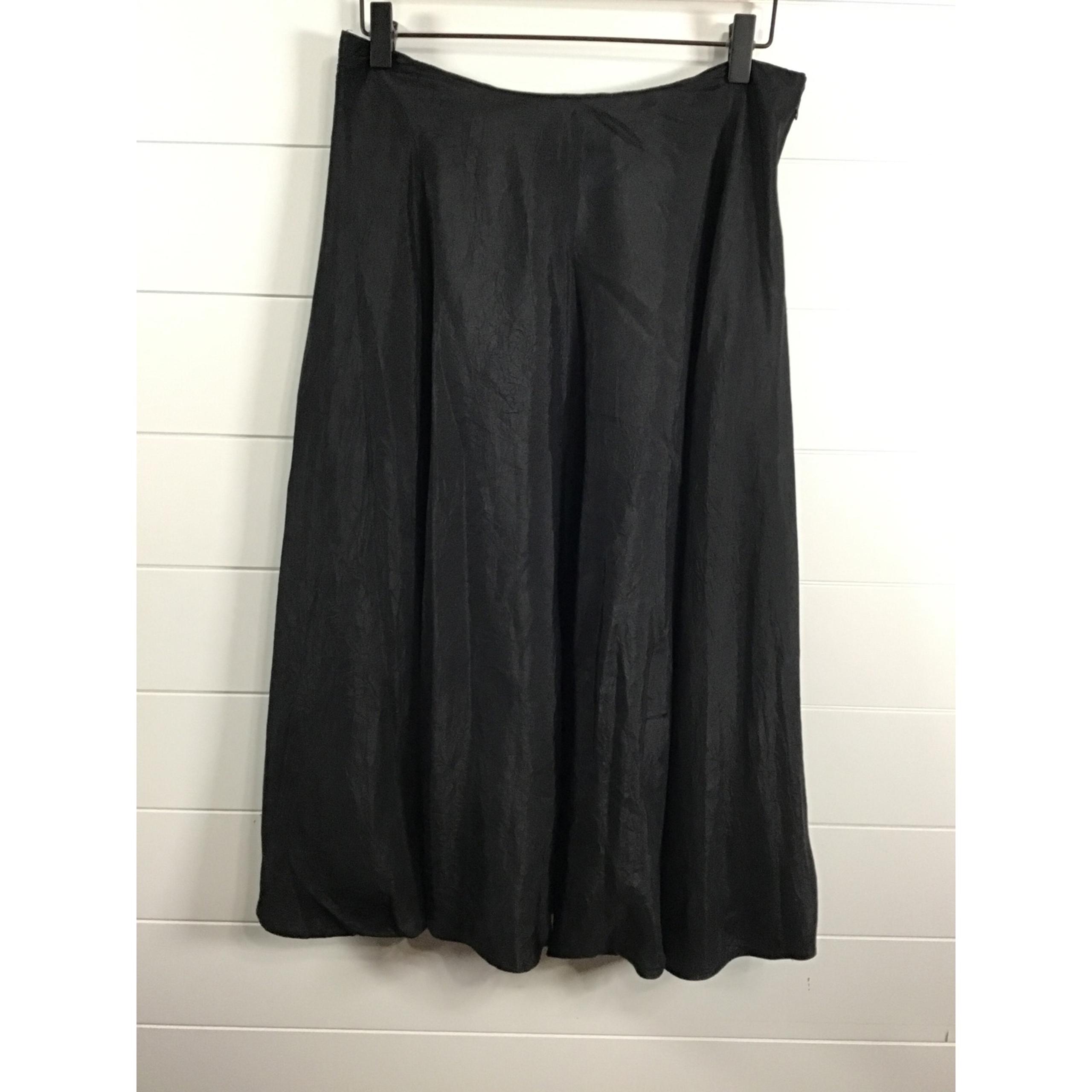 Lauren Ralph Lauren Womens 100% Silk A Line Skirt 4 Black Preppy Classic Office