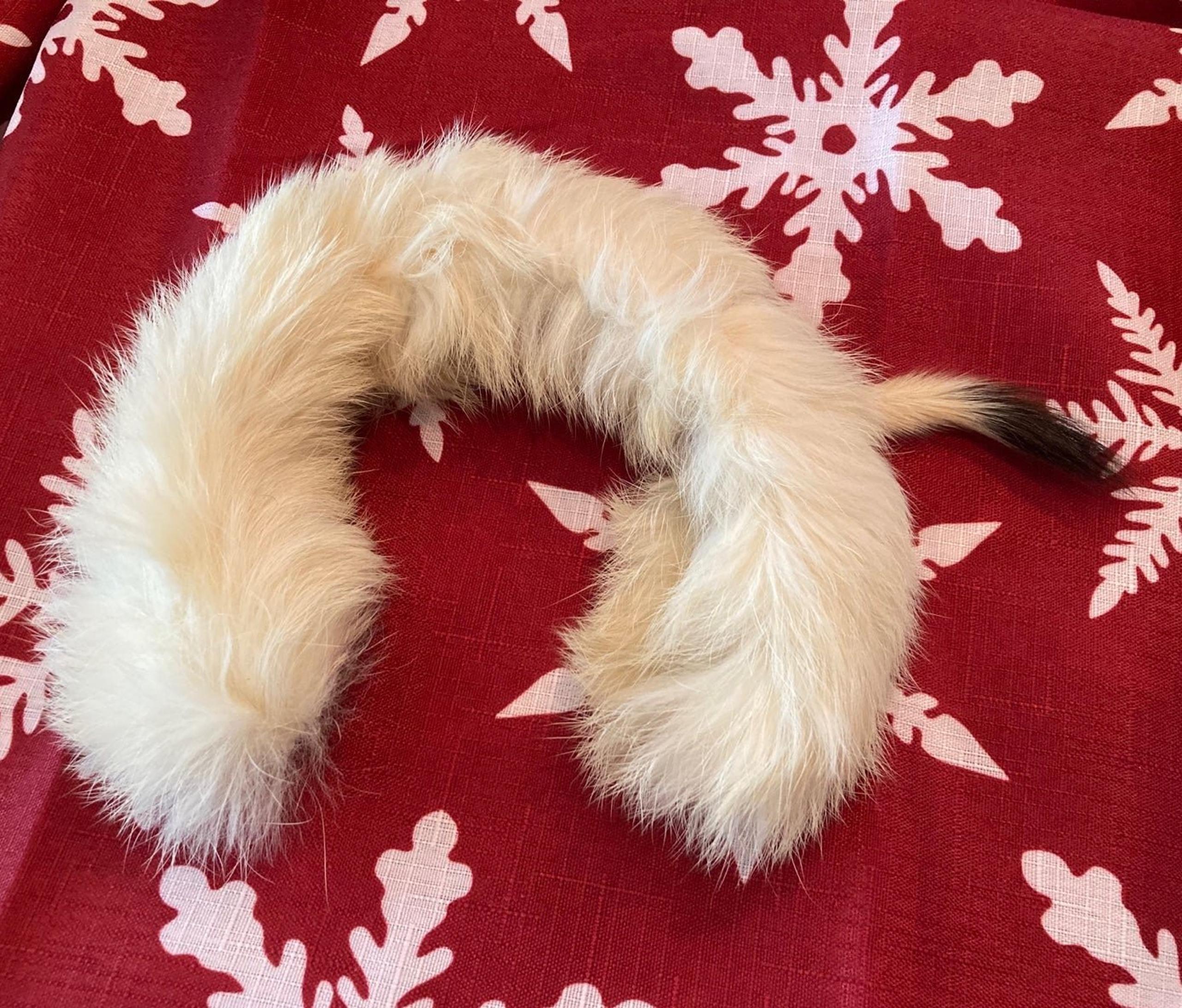 VINTAGE CREAMY WHITE ERMINE FUR CHILD’S HEAD BAND