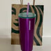 Starbucks 2022 Valentine's Purple 24 oz Stainless Steel Cold Tumbler Fluted