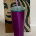 Starbucks 2022 Valentine's Purple 24 oz Stainless Steel Cold Tumbler Fluted