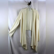 Athleta Ivory Long Sleeve Drape Cropped Wool Sweater Cardigan Jacket Coat XL