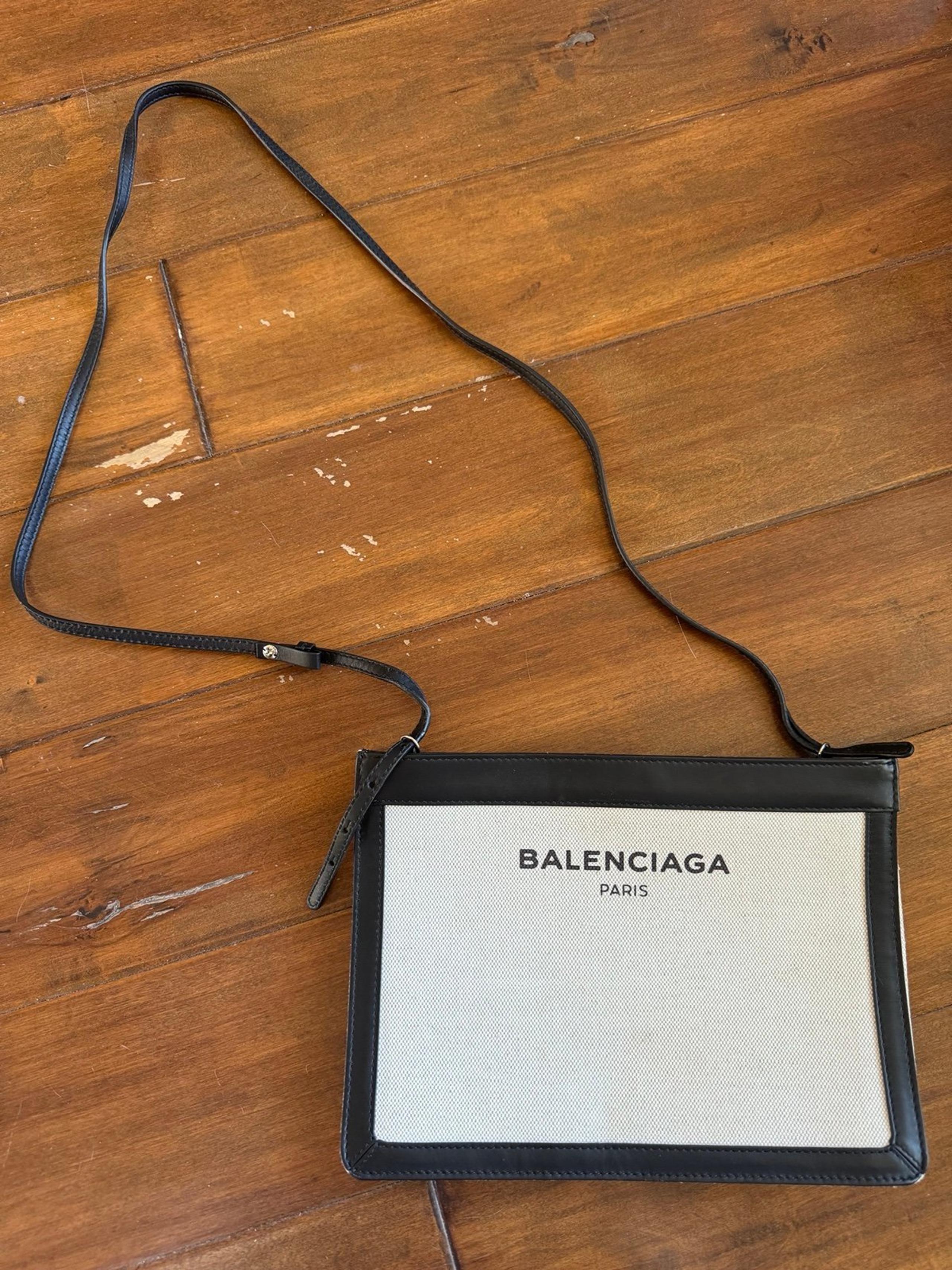 Balenciaga Canvas and Leather Crossbody Bag - Elegant & Minimalist Design