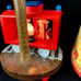 1978 Caboose Wooden Lamp w Shade Trains Nursery Nightlight Working Excellent
