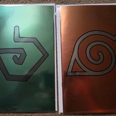 Teenage Mutant Ninja Turtles / Naruto #1 Orange & Green Foil Logo Set LTD 500!