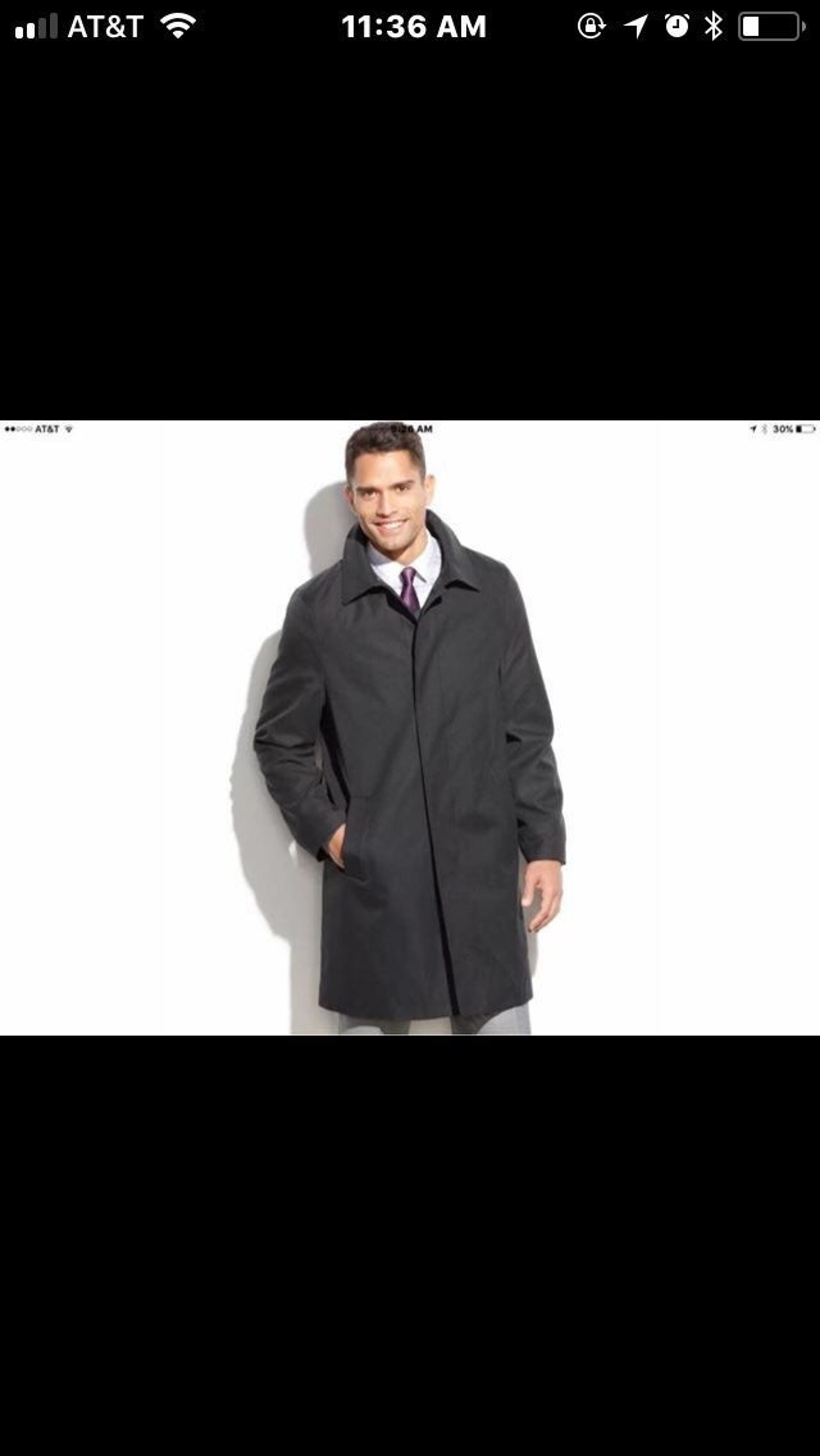 Kenneth Cole black insulated rain coat N