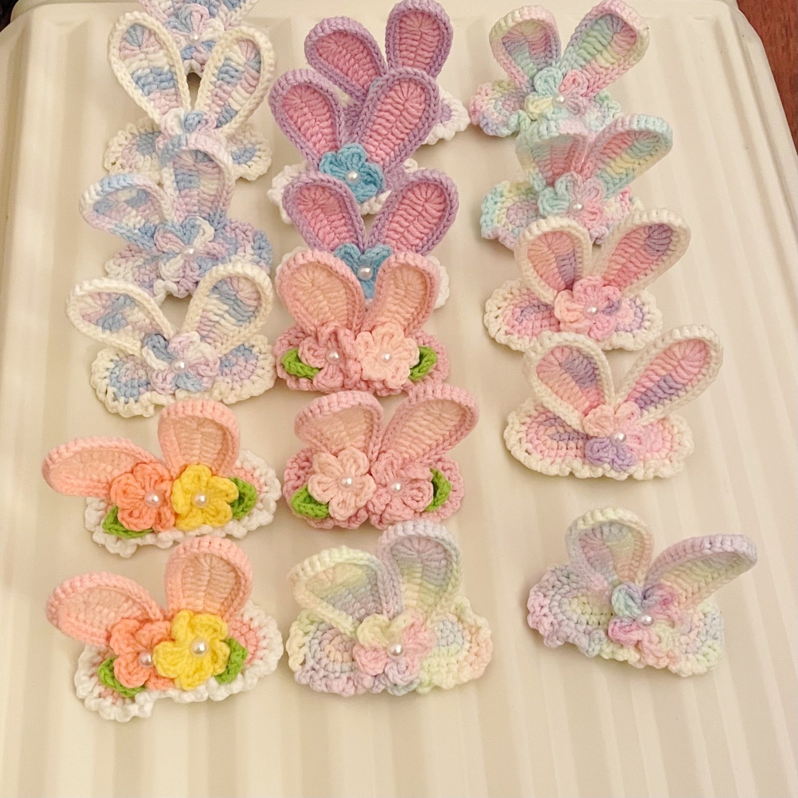 17 pcs hair clips handmade bunny hairpins for girls birthday spring summer gift