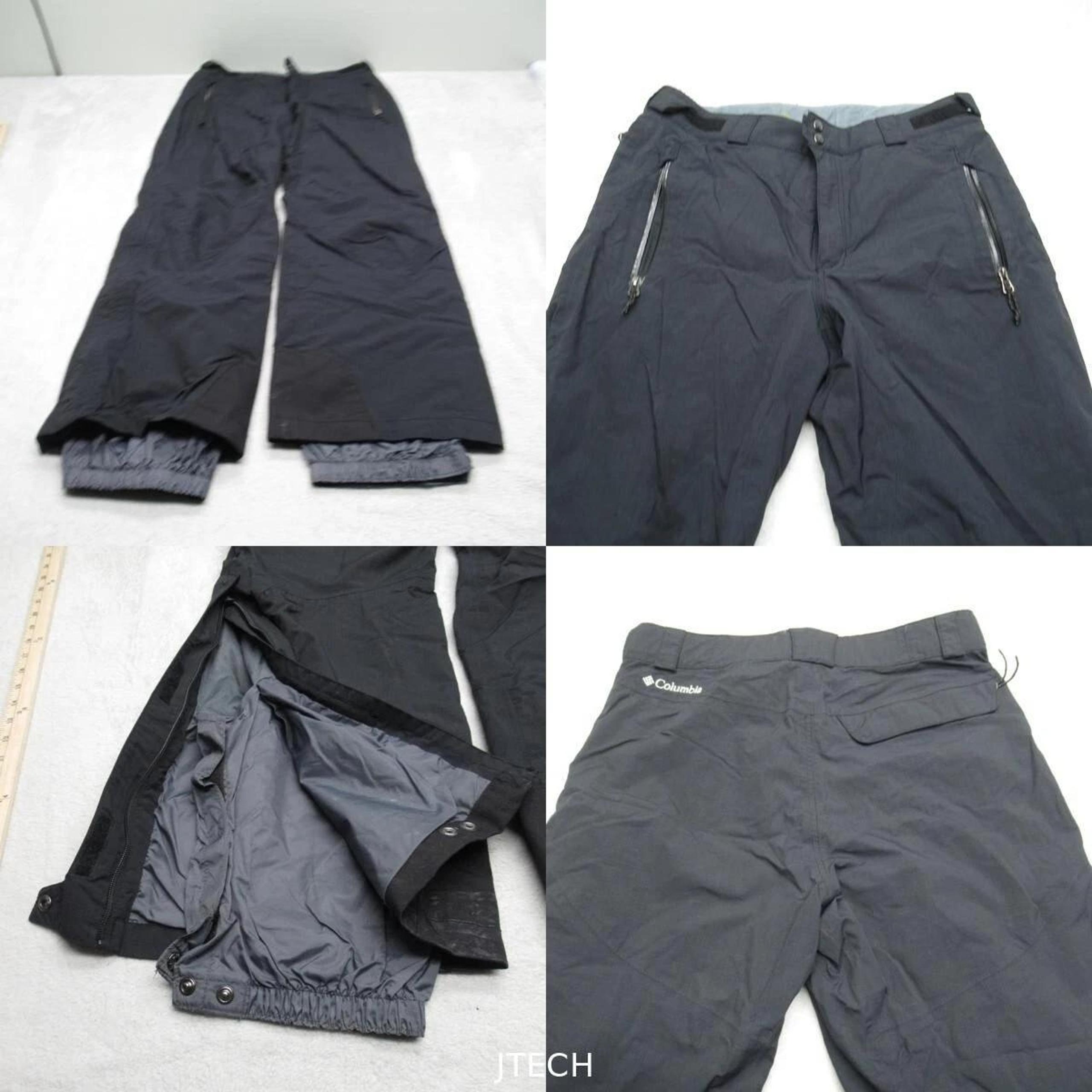 Columbia Snow Pants Mens 34x31 Black Ski Insulated Waterproof Powder Stash II