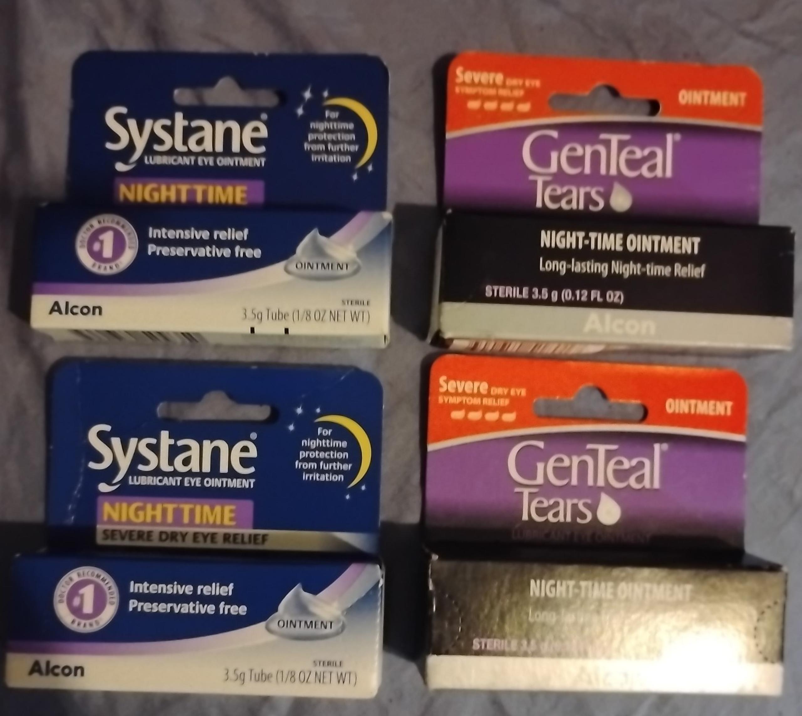 Systane nighttime severe dry eye ointment GenTeal Tears 4 boxes