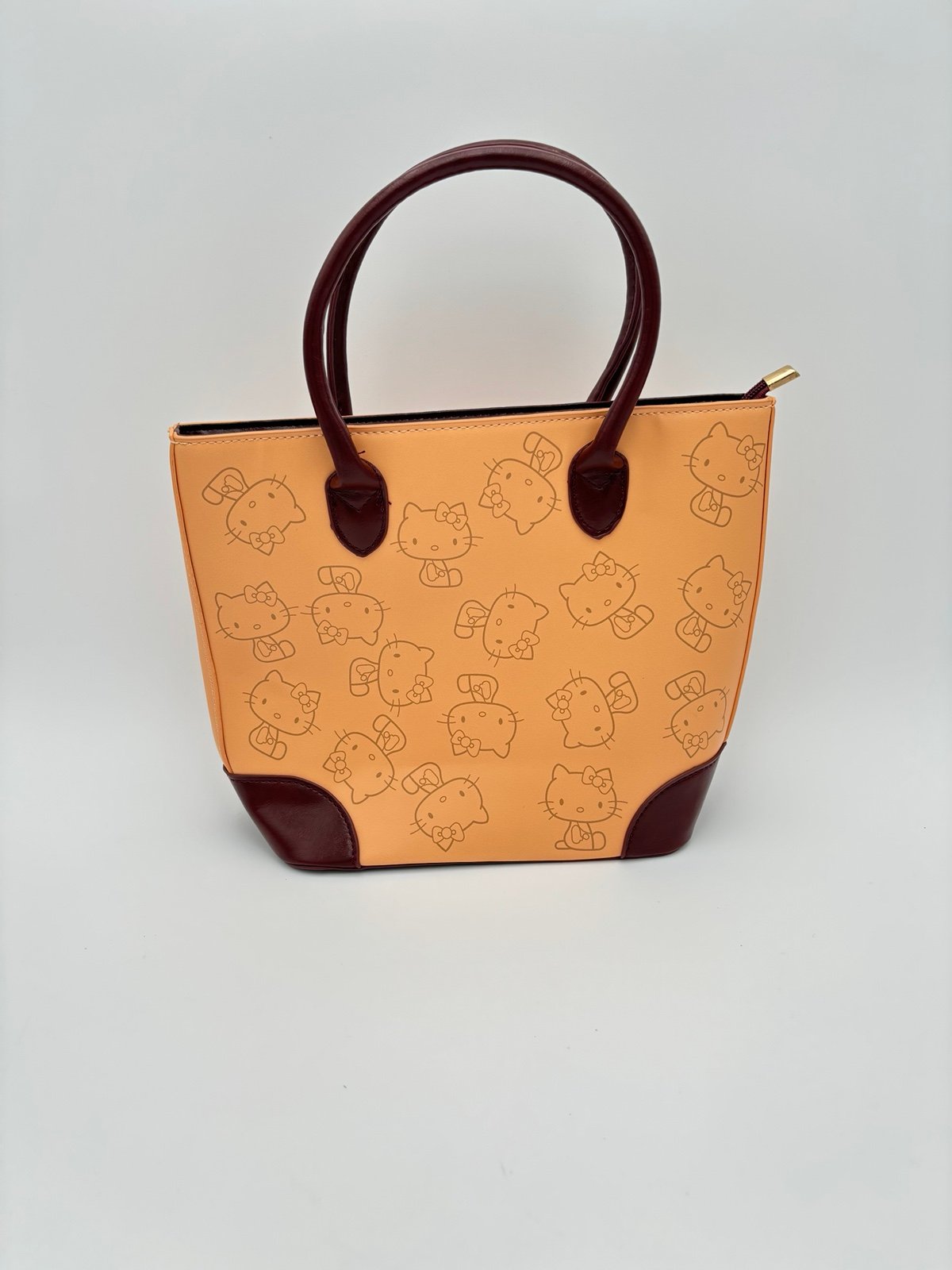 Hello Kitty Gingerbread Color Tote Faux Leather Purse Christmas Holiday Bag