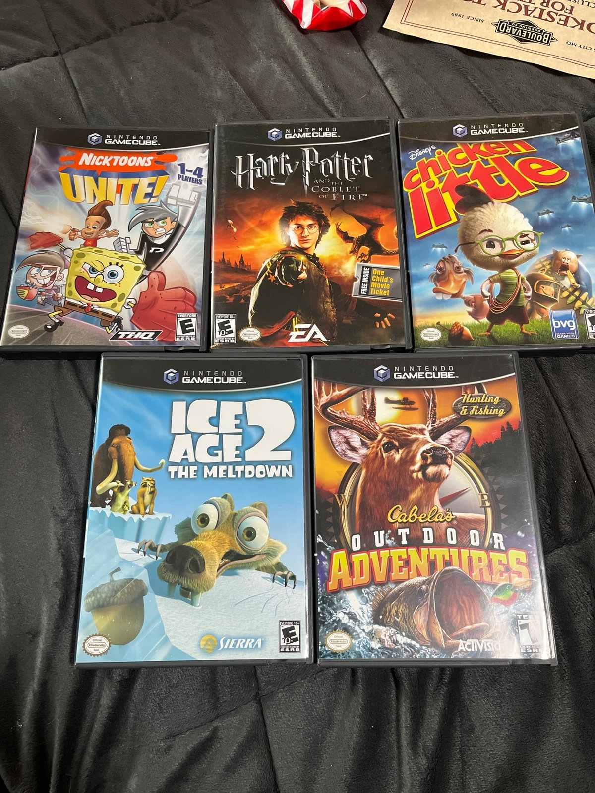 GameCube Games (Nicktoons Unite, Harry Potter, Chicken Little, Ice Age, Cabelas)