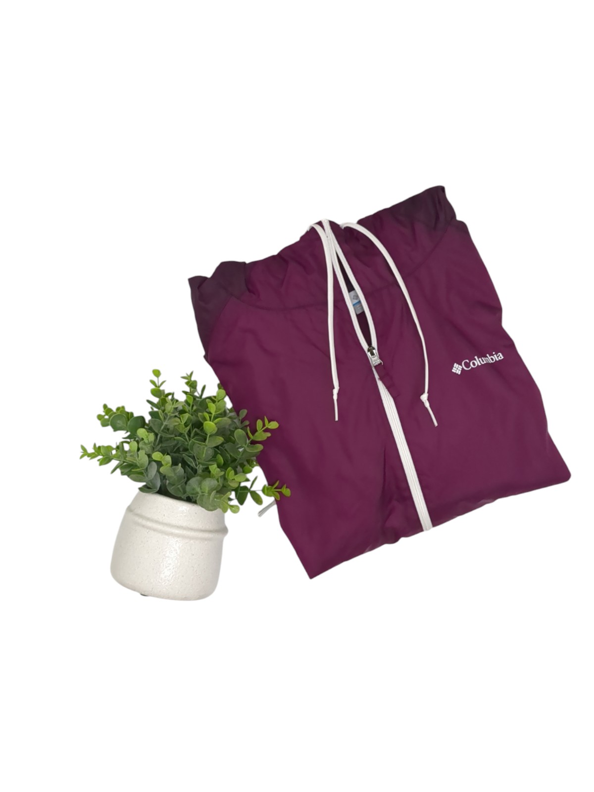Women's Columbia May Valley Fleece Lined Burgundy Windbreaker Size XL